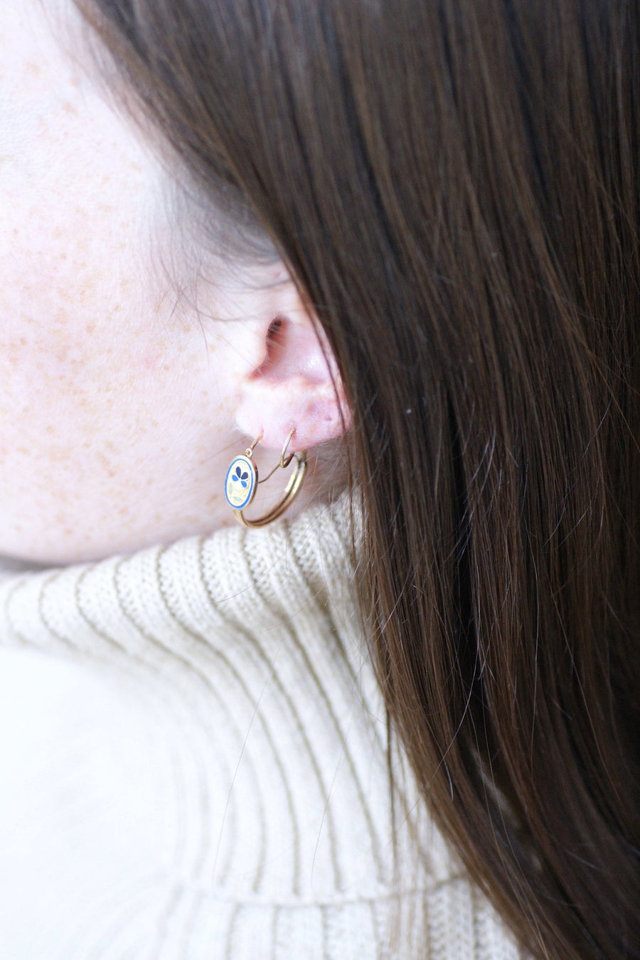 Enamel flower earrings - Penelope Gallery