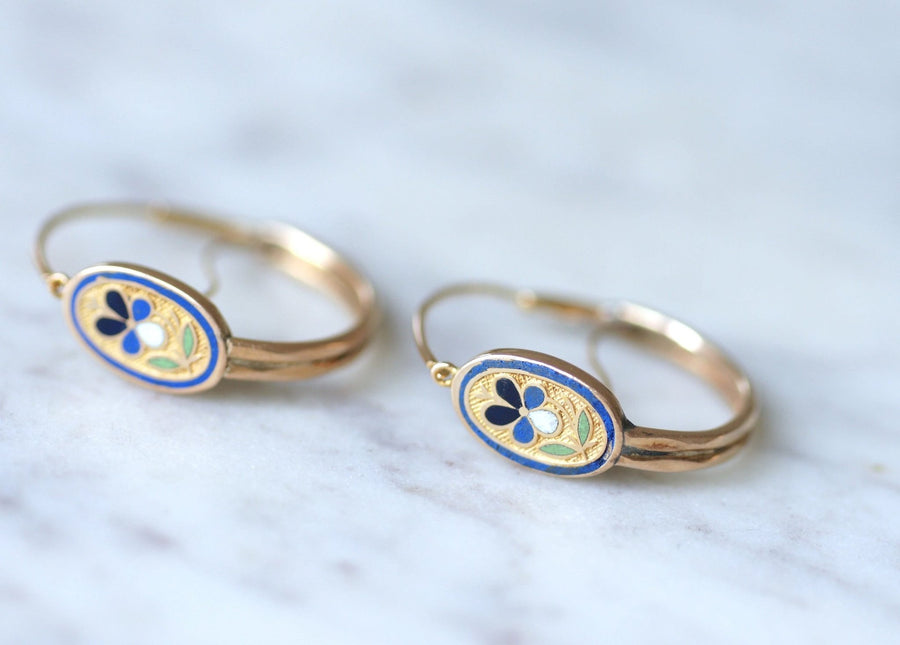 Enamel flower earrings - Penelope Gallery