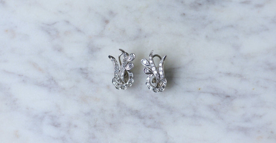 Retro Diamonds white gold earrings - Galerie Pénélope