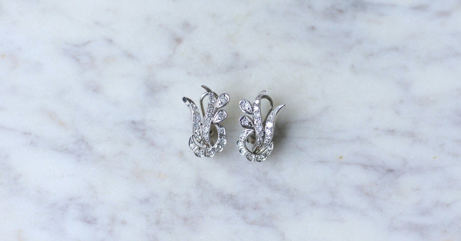 Retro Diamonds white gold earrings - Galerie Pénélope