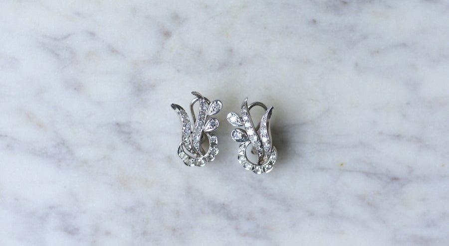 Retro Diamonds white gold earrings - Galerie Pénélope