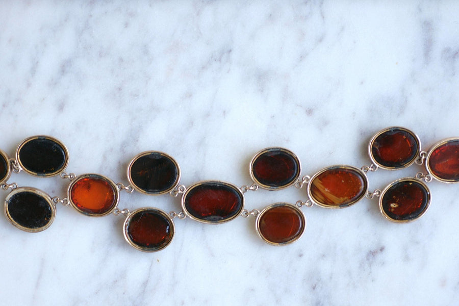 Antique rose gold and amber bracelet - Penelope Gallery