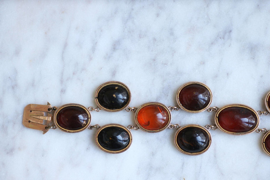 Antique rose gold and amber bracelet - Penelope Gallery