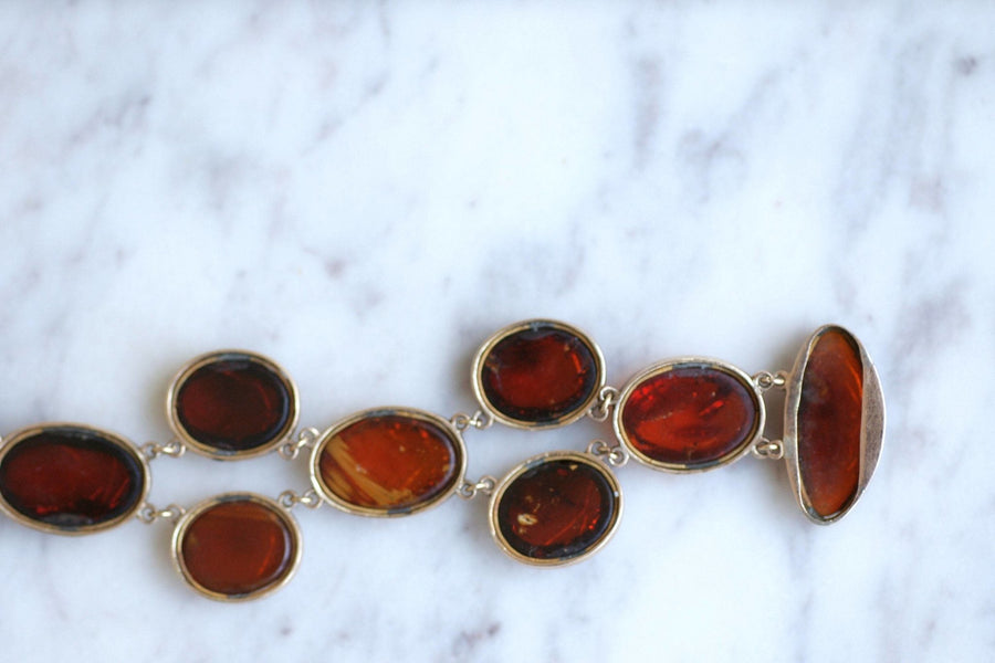 Antique rose gold and amber bracelet - Penelope Gallery