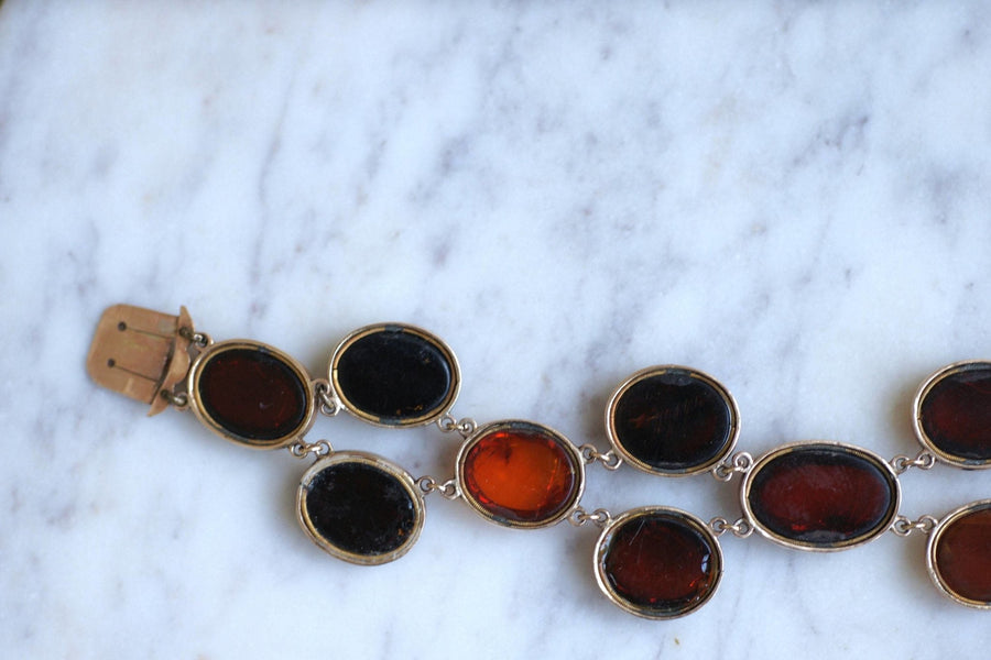Antique rose gold and amber bracelet - Penelope Gallery
