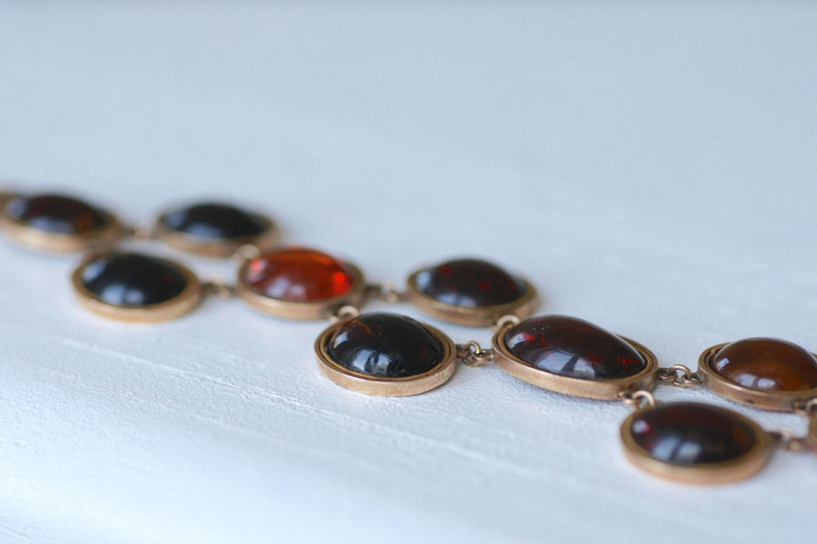 Antique rose gold and amber bracelet - Penelope Gallery