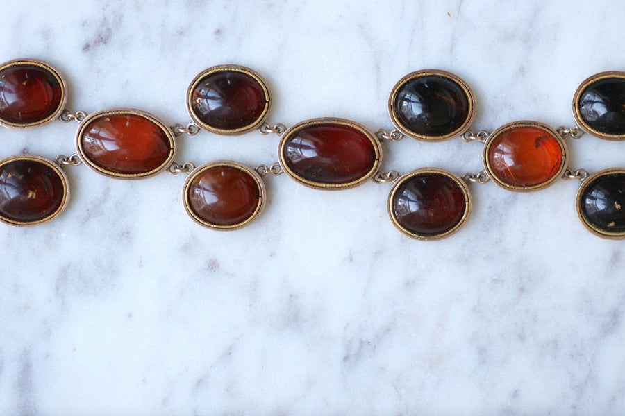 Antique rose gold and amber bracelet - Penelope Gallery