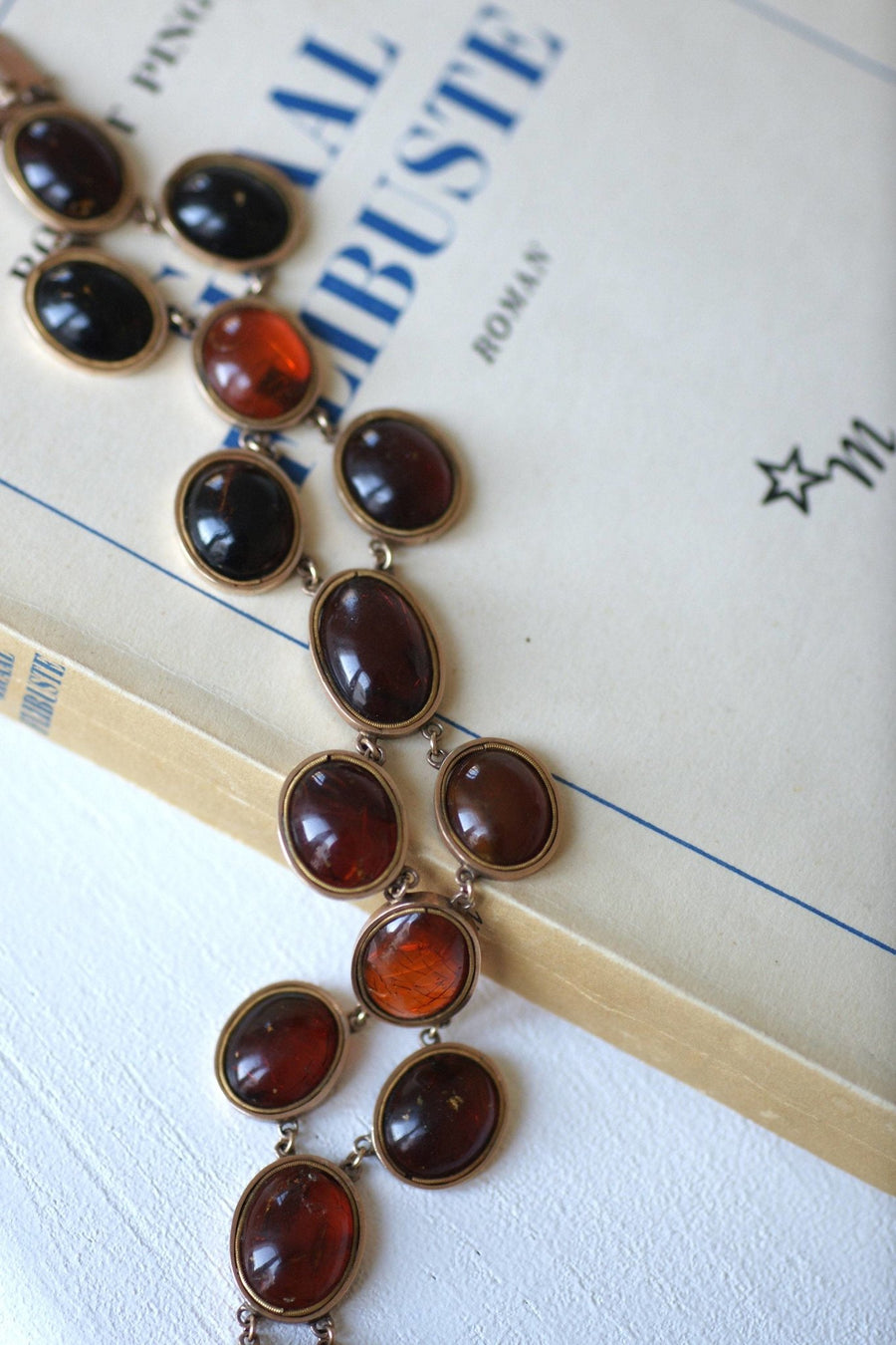 Antique rose gold and amber bracelet - Penelope Gallery