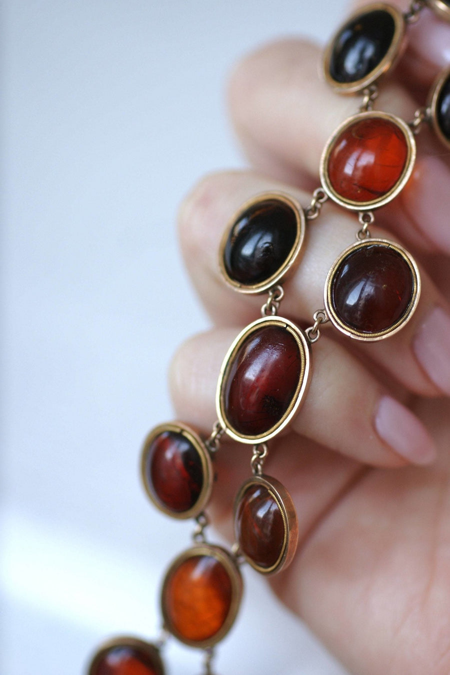 Antique rose gold and amber bracelet - Penelope Gallery