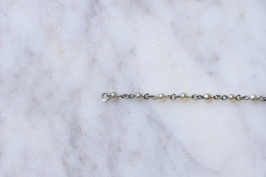 Art Deco bracelet platinum and fine pearls, Circa 1920 - Galerie Pénélope