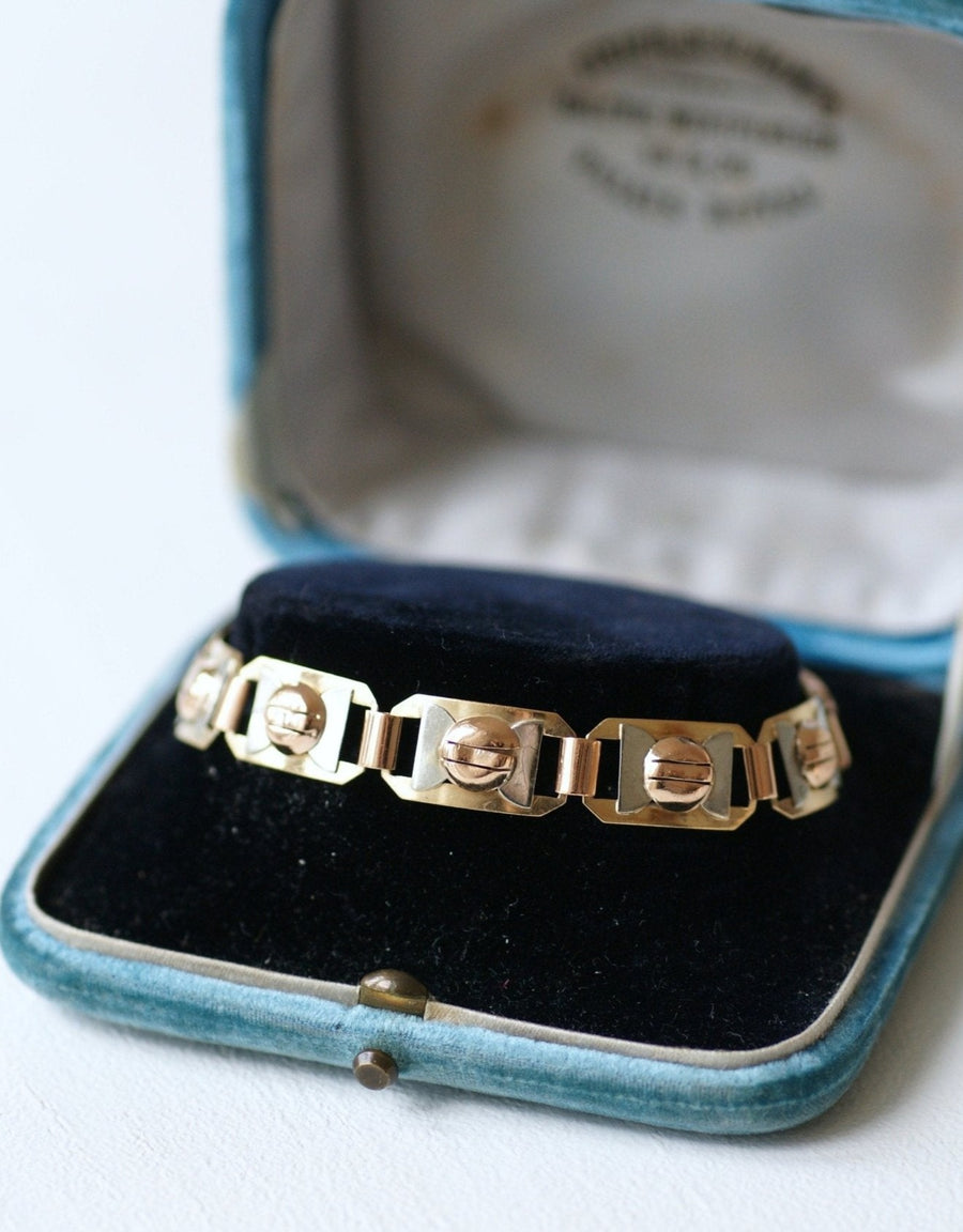 Art Deco Three Gold Bracelet - Penelope Gallery