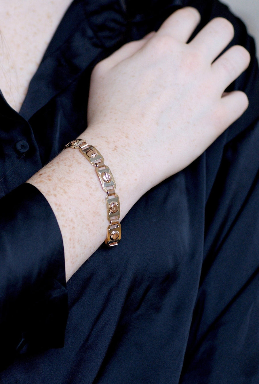 Art Deco Three Gold Bracelet - Penelope Gallery