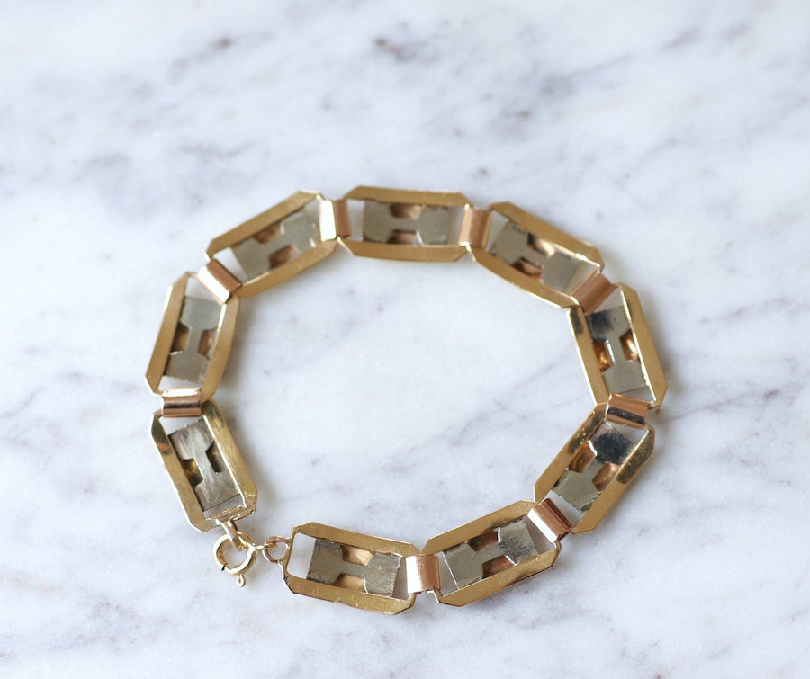 Art Deco Three Gold Bracelet - Penelope Gallery