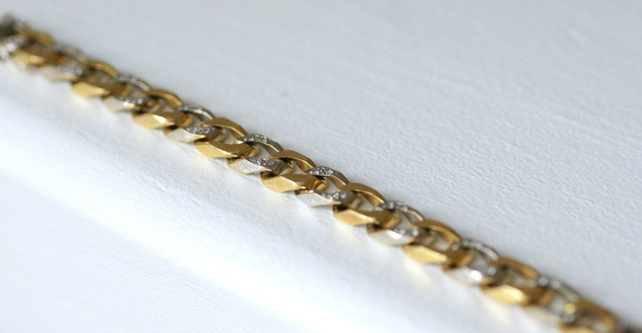 Bracelet with two gold diamonds - Penelope Gallery