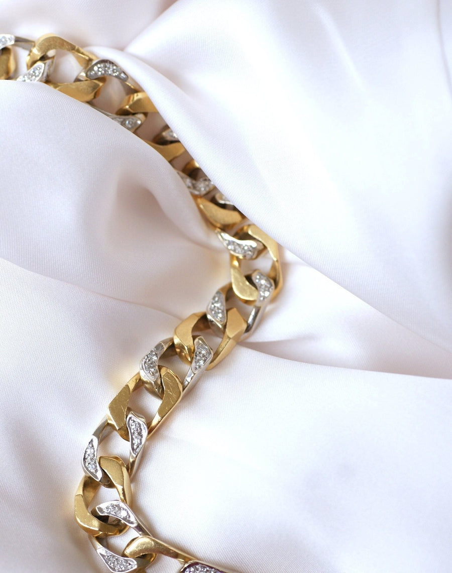 Bracelet with two gold diamonds - Penelope Gallery