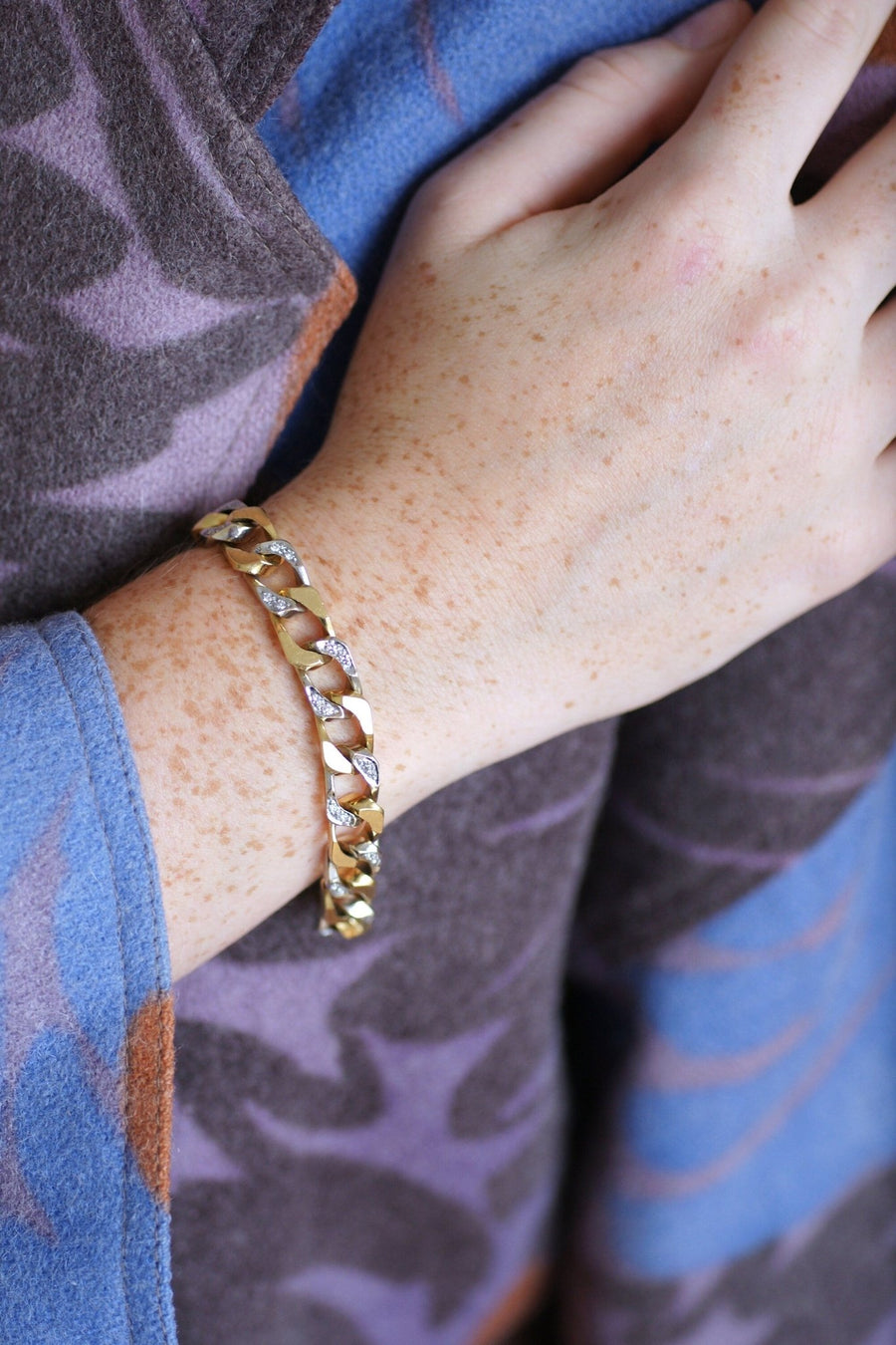 Bracelet with two gold diamonds - Penelope Gallery