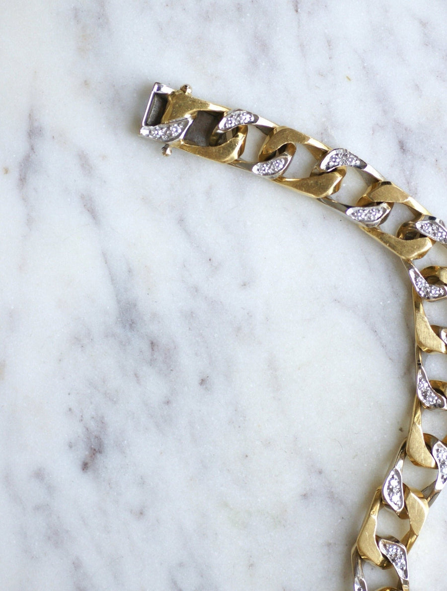 Bracelet with two gold diamonds - Penelope Gallery