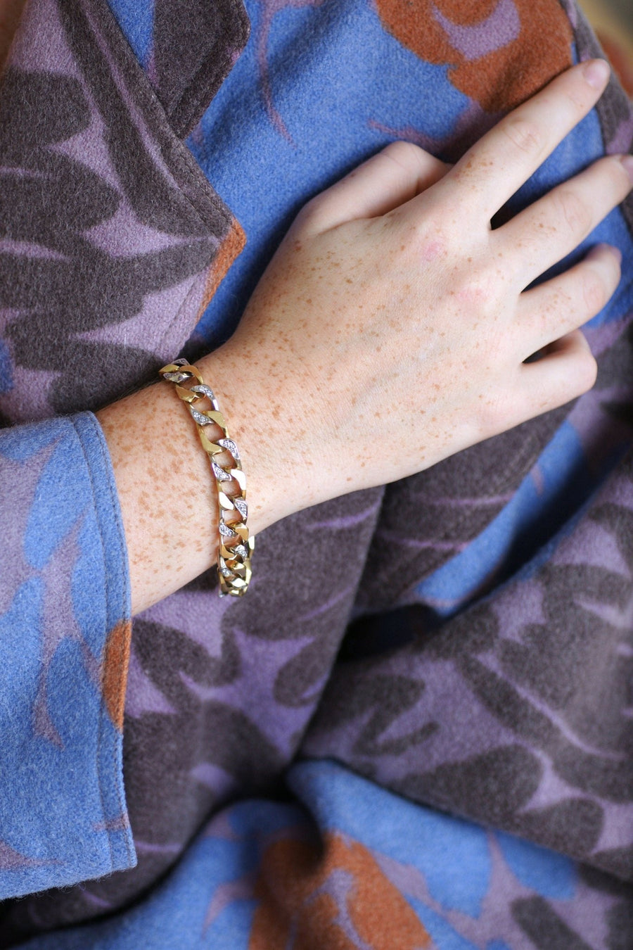 Bracelet with two gold diamonds - Penelope Gallery