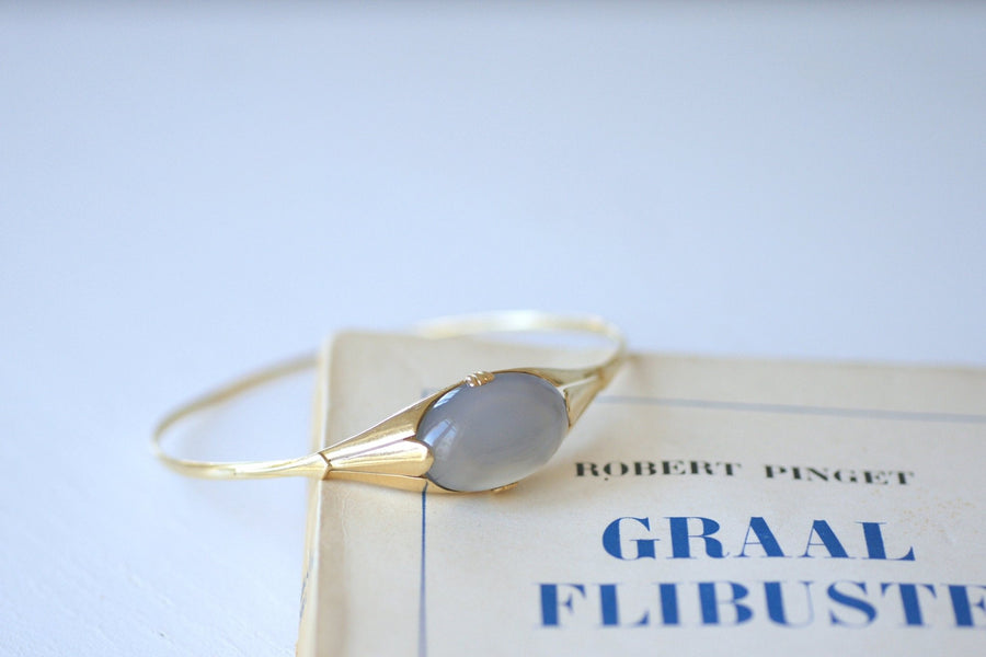 Art Nouveau blue chalcedony bracelet - Penelope Gallery