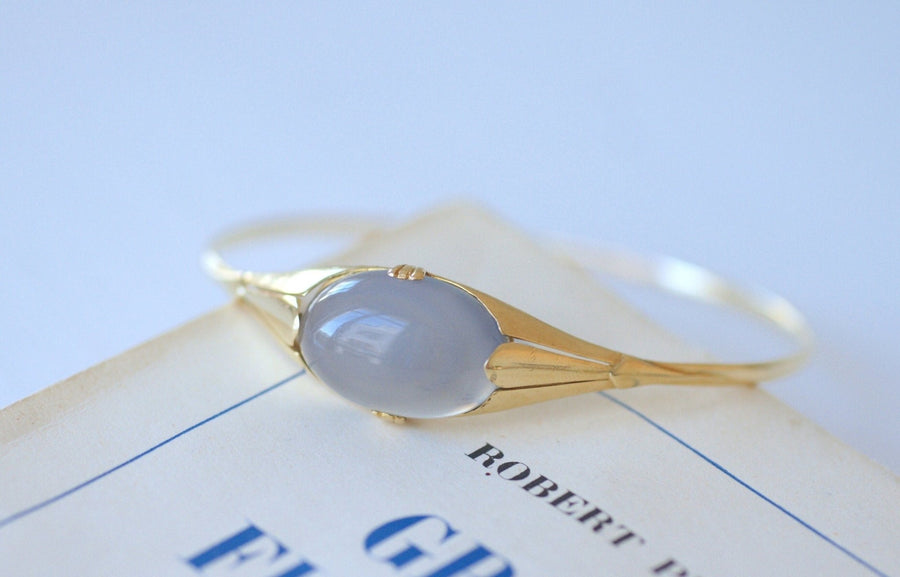 Art Nouveau blue chalcedony bracelet - Penelope Gallery