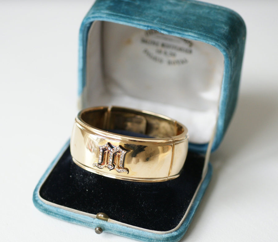 Gold and diamond cuff bracelet - Penelope Gallery