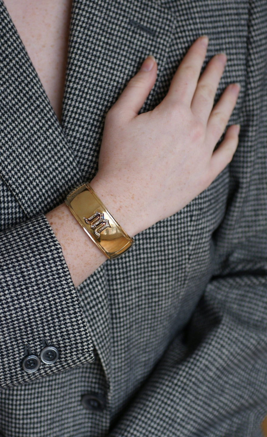 Gold and diamond cuff bracelet - Penelope Gallery
