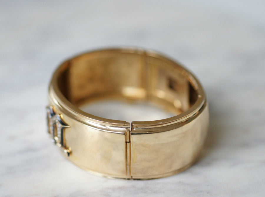 Gold and diamond cuff bracelet - Penelope Gallery