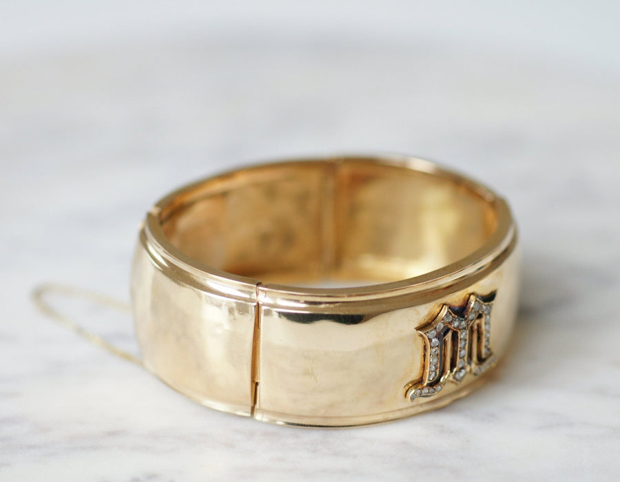 Gold and diamond cuff bracelet - Penelope Gallery