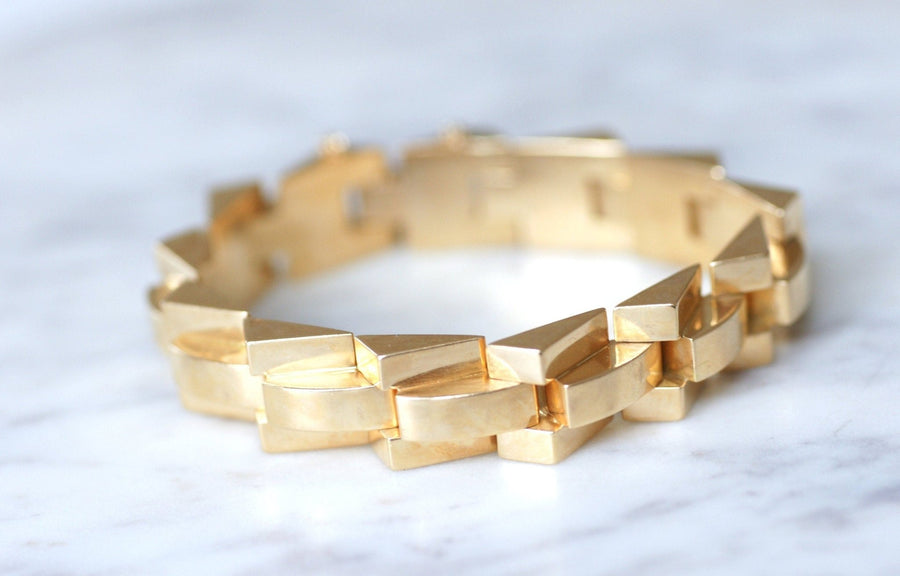 Yellow gold tank bracelet - Penelope Gallery