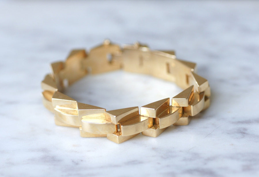 Yellow gold tank bracelet - Penelope Gallery