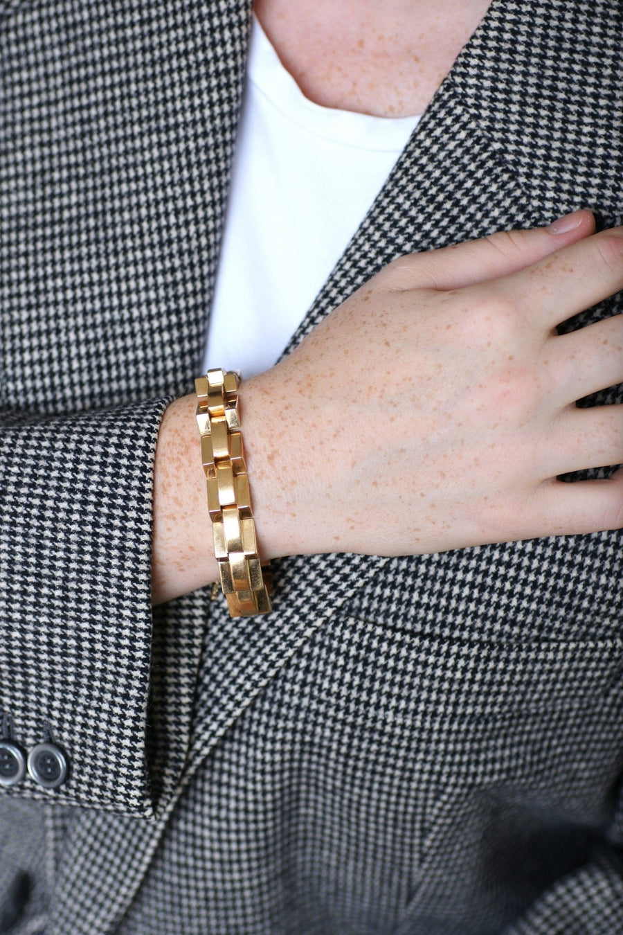 Yellow gold tank bracelet - Penelope Gallery