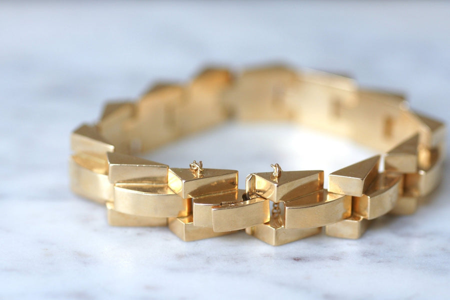 Yellow gold tank bracelet - Penelope Gallery