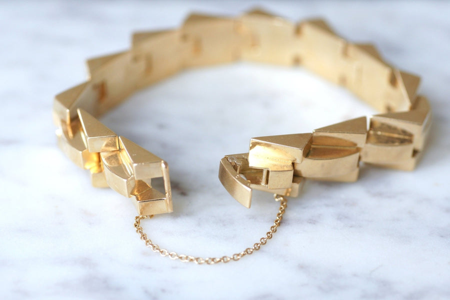 Yellow gold tank bracelet - Penelope Gallery