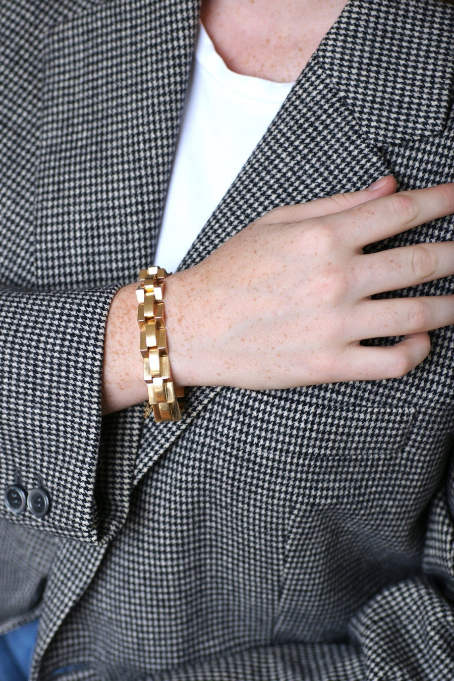 Yellow gold tank bracelet - Penelope Gallery