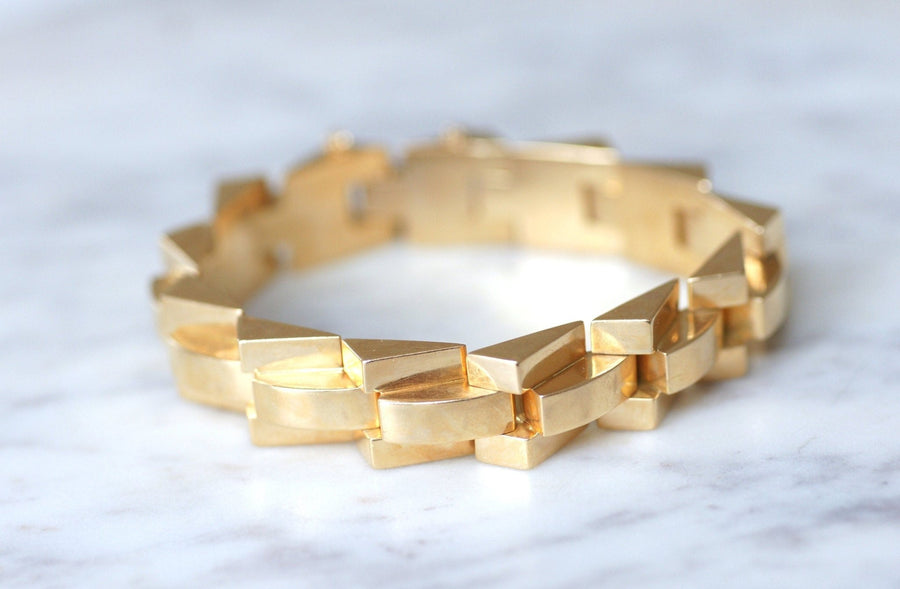 Yellow gold tank bracelet - Penelope Gallery