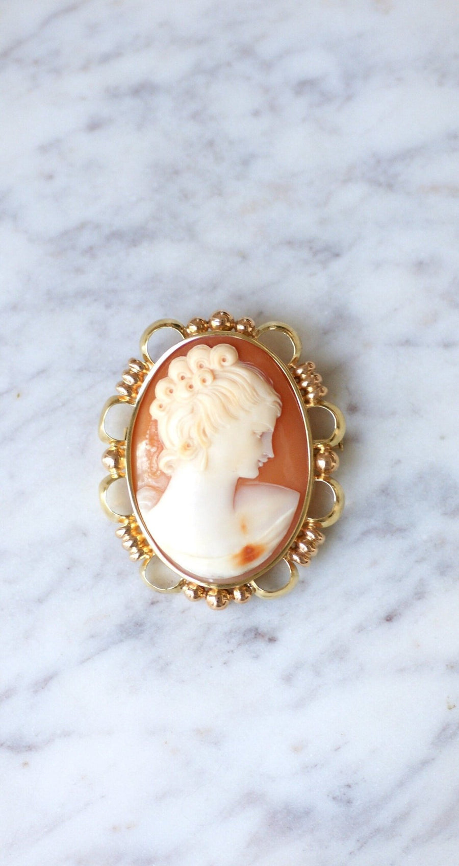 Two gold and shell cameo brooch - Galerie Pénélope