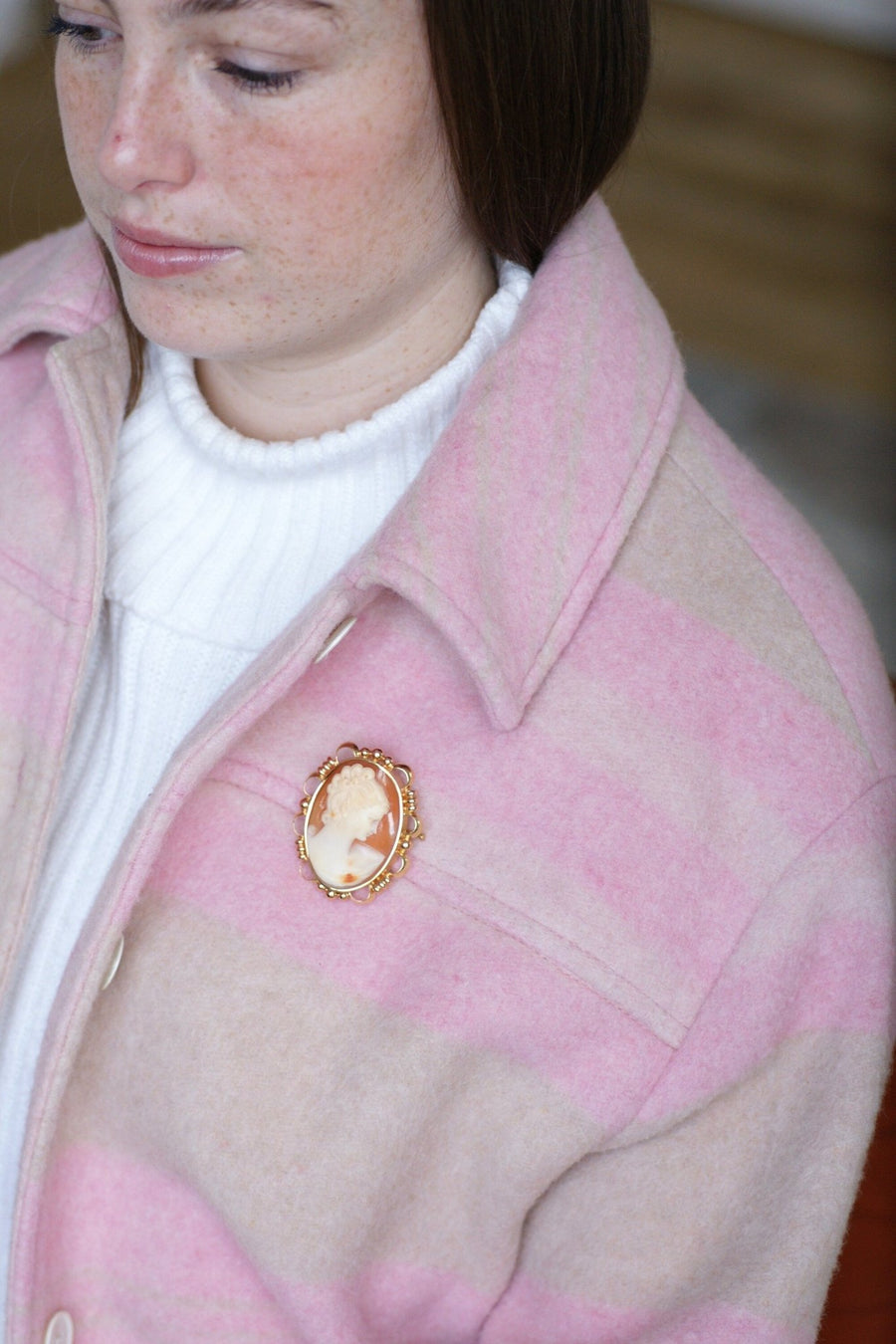 Two gold and shell cameo brooch - Galerie Pénélope