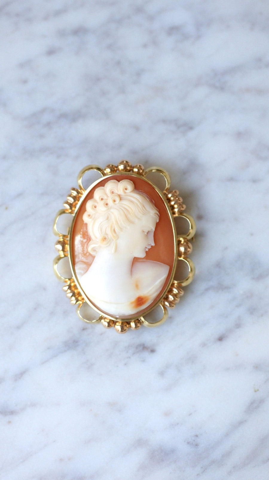 Two gold and shell cameo brooch - Galerie Pénélope