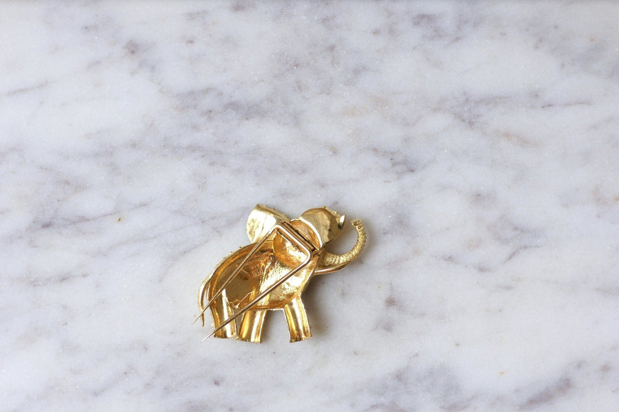 Vintage gold elephant brooch - Penelope Gallery