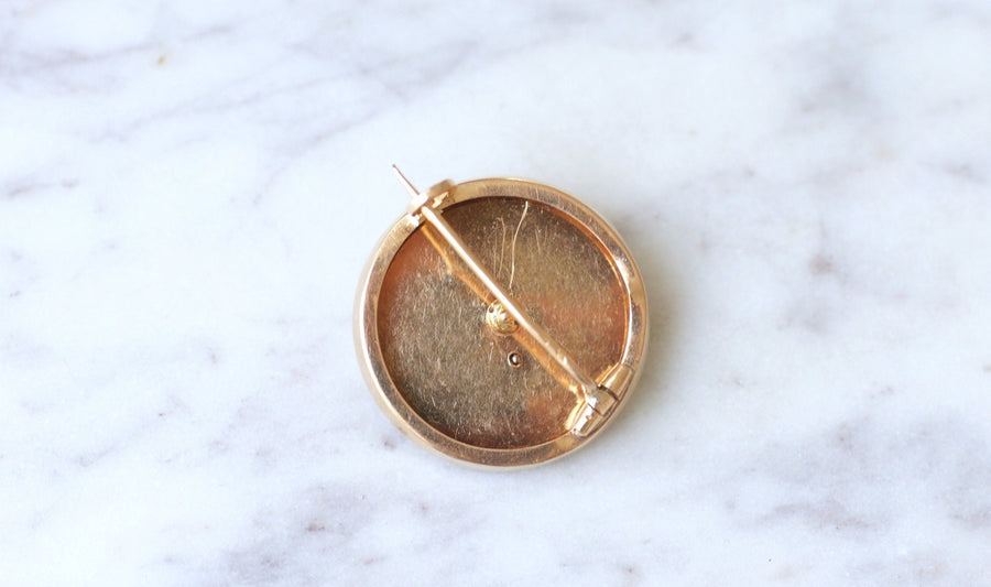 Round bee, tiger eye and diamond brooch - Galerie Pénélope