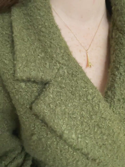 Pendant Vintage Eiffel Tower Yellow Gold Charm