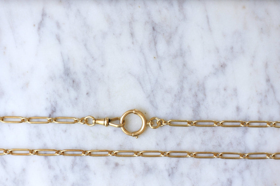Antique yellow gold rectangle chain - Penelope Gallery