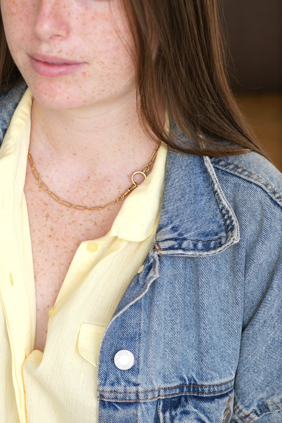 Antique yellow gold rectangle chain - Penelope Gallery