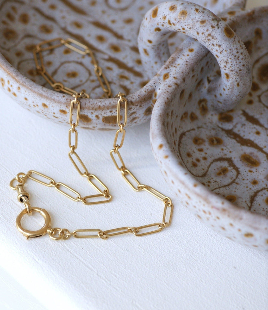 Antique yellow gold rectangle chain - Penelope Gallery