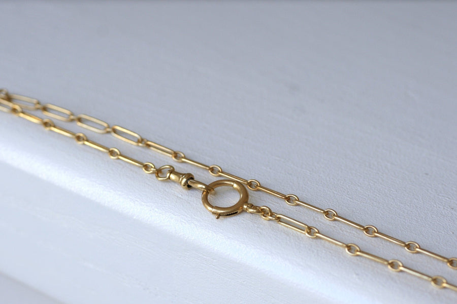 Antique yellow gold rectangle chain - Penelope Gallery