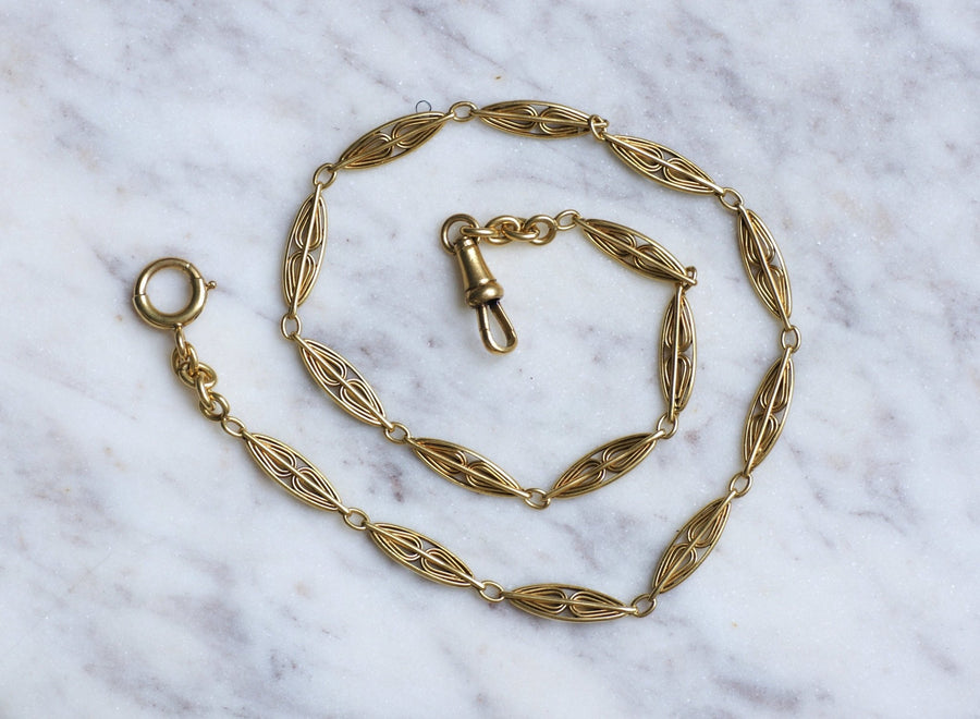 Antique filigree watch chain - Penelope Gallery
