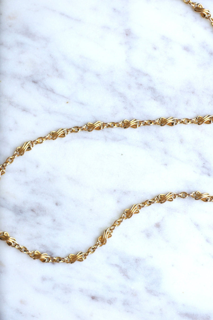 Antique watch chain, twisted link in pink gold - Penelope Gallery
