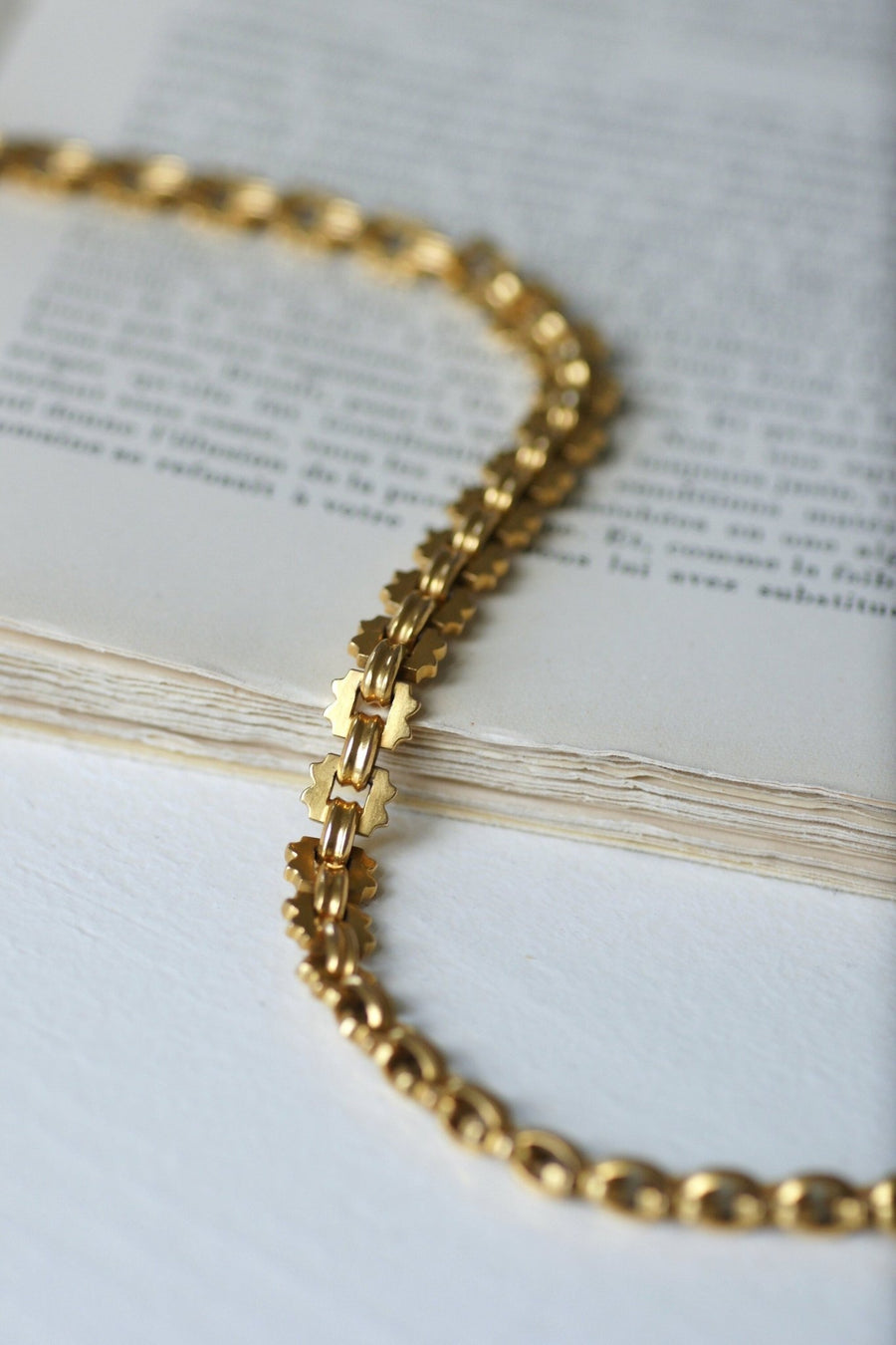 Antique watch chain, yellow gold choker - Galerie Pénélope