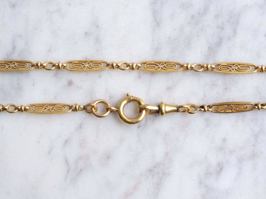 Antique watch chain, gold sautoir - Penelope Gallery