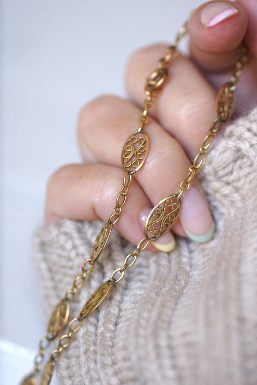 Gold filigree chain - Penelope Gallery